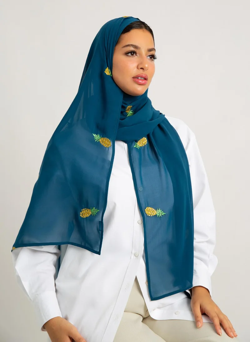 Kaafmeem Aqua Blue Pineapple Laser Tarha