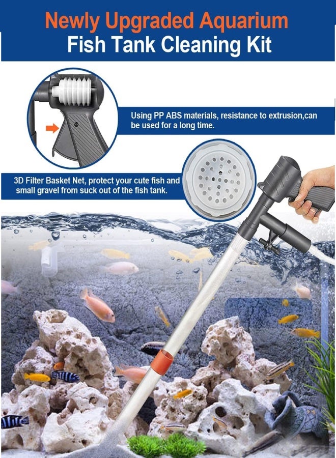 AROAQ Fish Tank Cleaner,Aquarium Fish Tank Cleaning Kit,Removable Vacuum Water Changer Wash Sand Algae Cleaner Filter Changer，Siphon Vacuum for Water Changing and Sand Cleaner - Image 3