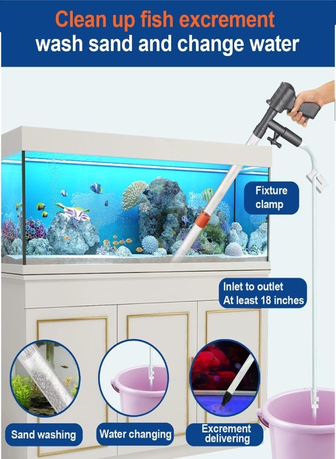AROAQ Fish Tank Cleaner,Aquarium Fish Tank Cleaning Kit,Removable Vacuum Water Changer Wash Sand Algae Cleaner Filter Changer，Siphon Vacuum for Water Changing and Sand Cleaner - Image 2