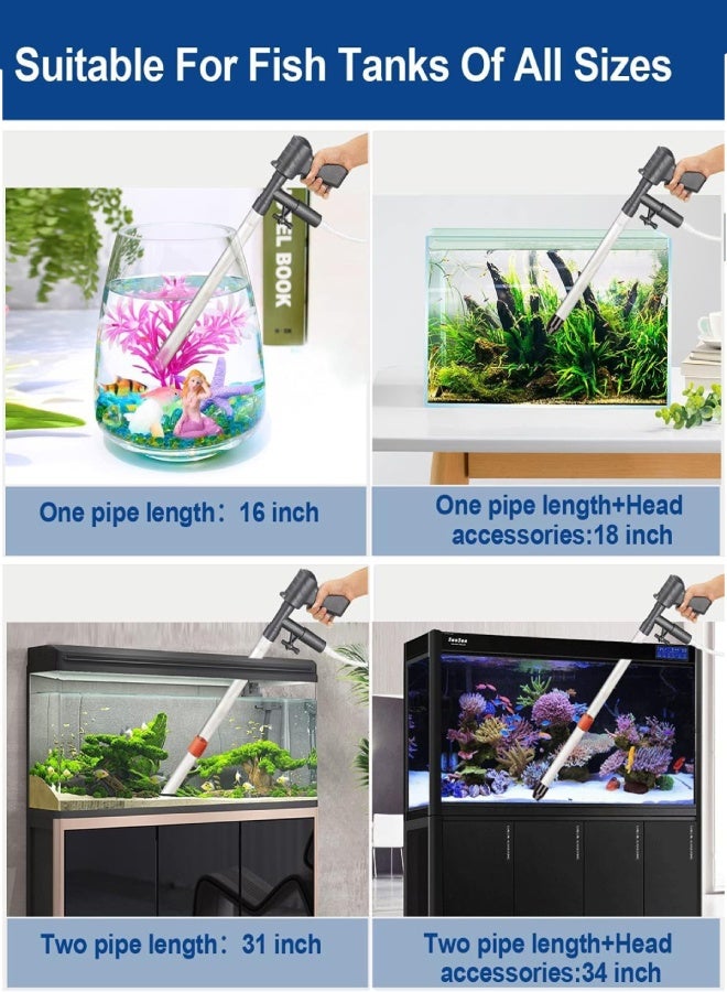 AROAQ Fish Tank Cleaner,Aquarium Fish Tank Cleaning Kit,Removable Vacuum Water Changer Wash Sand Algae Cleaner Filter Changer，Siphon Vacuum for Water Changing and Sand Cleaner - Image 4