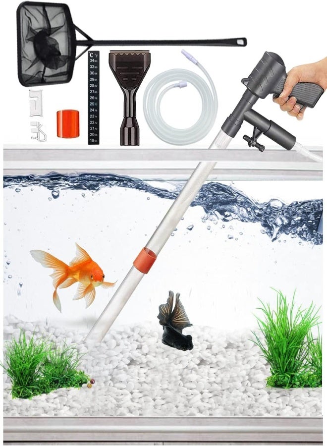 AROAQ Fish Tank Cleaner,Aquarium Fish Tank Cleaning Kit,Removable Vacuum Water Changer Wash Sand Algae Cleaner Filter Changer，Siphon Vacuum for Water Changing and Sand Cleaner - Image 1