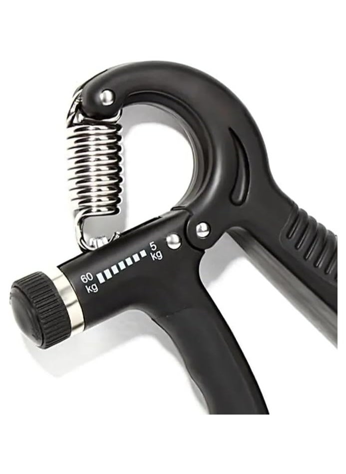 Halamine - Gym Hand Grip, Adjustable Resistance 5-60KG, Hand Grip Trainer, Hand Grip Strengthener with Counter, Stainless Steel Spring, for Muscle Building and Injury Recovery in Athletes, Forearm Exerciser, Black - Image 1