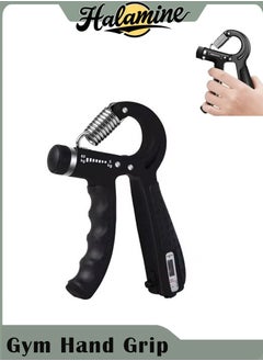 Gym Hand Grip, Adjustable Resistance 5-60KG, Hand Grip Trainer, Hand Grip Strengthener with Counter, Stainless Steel Spring, for Muscle Building and Injury Recovery in Athletes, Forearm Exerciser, Black