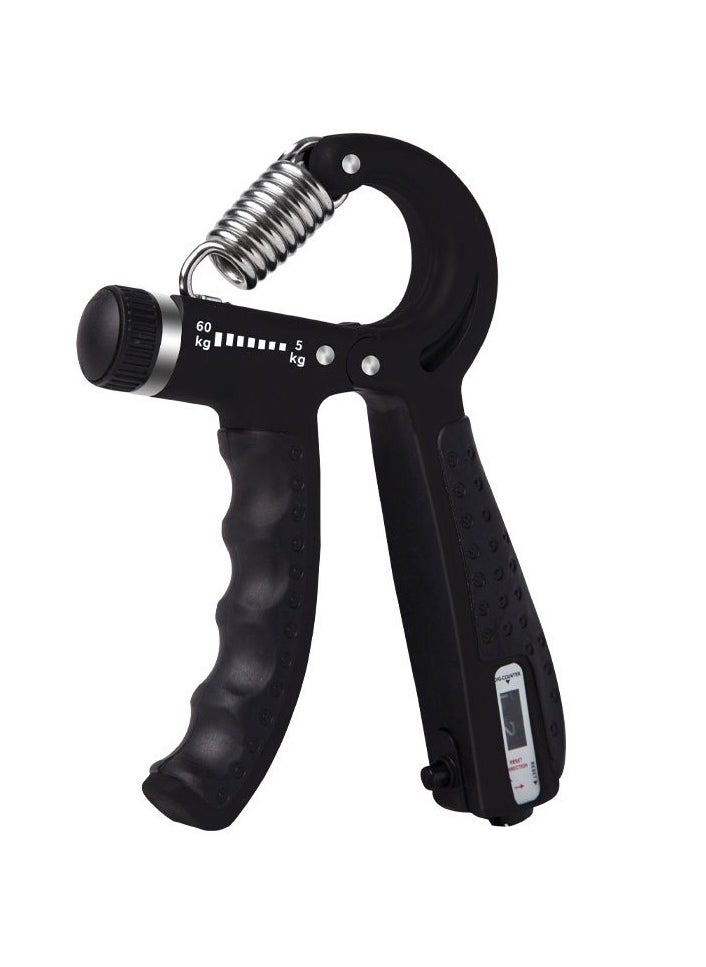 Halamine - Gym Hand Grip, Adjustable Resistance 5-60KG, Hand Grip Trainer, Hand Grip Strengthener with Counter, Stainless Steel Spring, for Muscle Building and Injury Recovery in Athletes, Forearm Exerciser, Black - Image 1