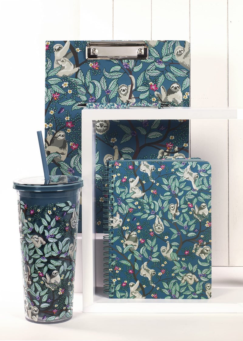 Vera Bradley Vera Bradley Travel Tumbler with Lid and Straw  24 Ounce Insulated Cup  Plastic Double Wall Tumbler  Hanging Around (Sloths)  - Image 4