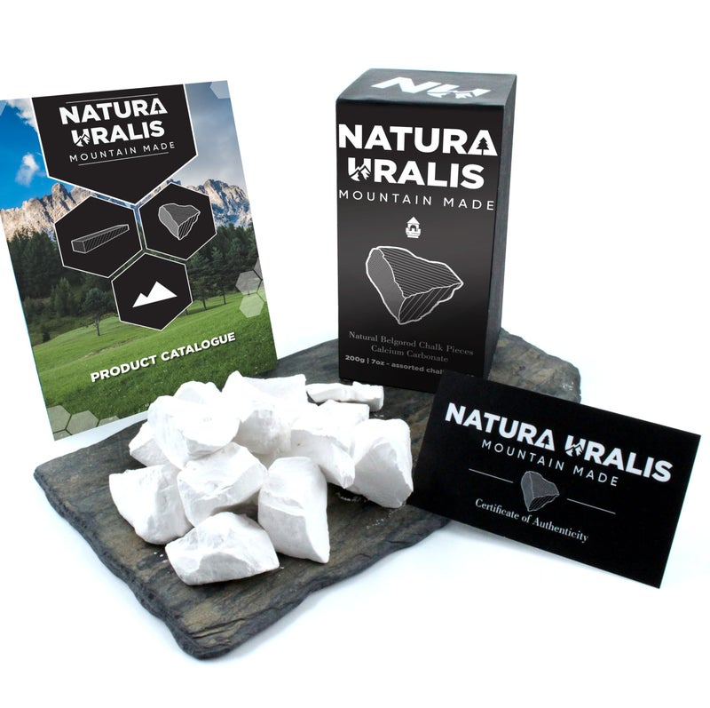 Natura Uralis Premium Belgorod Chalk Chunks 7oz of White Chalk Chunks Amazing Crunch Satisfying Earthy Velvety and Firm Texture ASMR Sensation Natural Calcium Carbonate