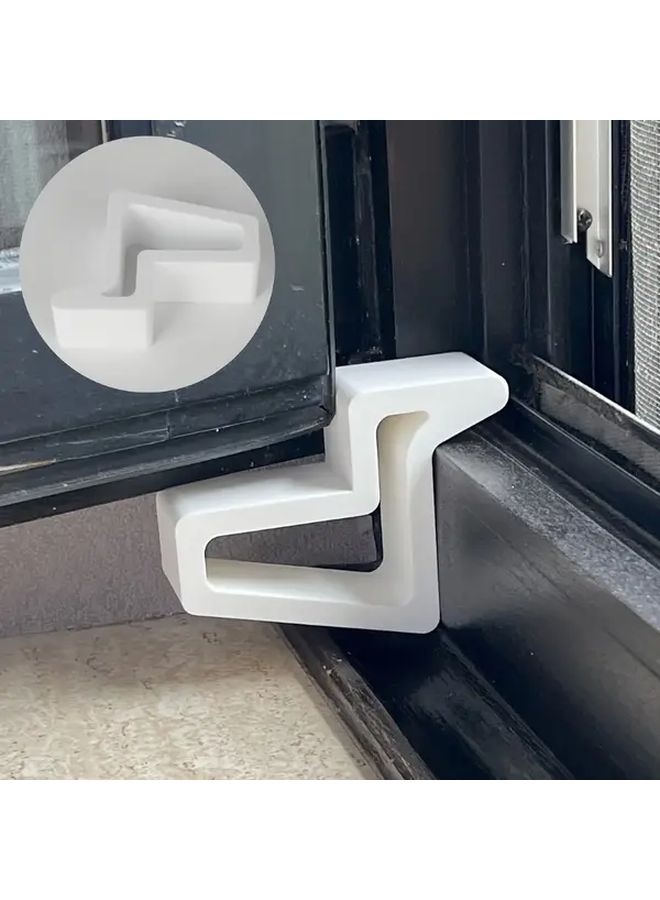 1 قطعة إسفين باب أبيض متعدد الوظائف من البلاستيك الصلب، تصميم متين وقوي، ملحق أمني للمنزل والمكتب. - Image 1