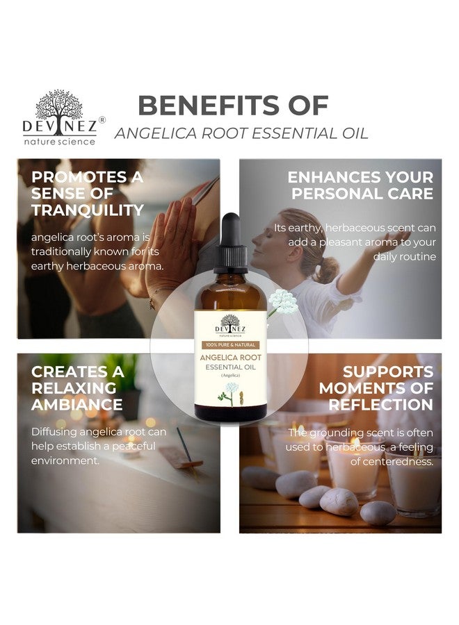 Devinez Premium Angelica Root Essential Oil - (50ml), Undiluted, in Amber Glass Bottle, for Skin Care, Acne, & Aromatherapy, coughs, cold, congestions - Image 3