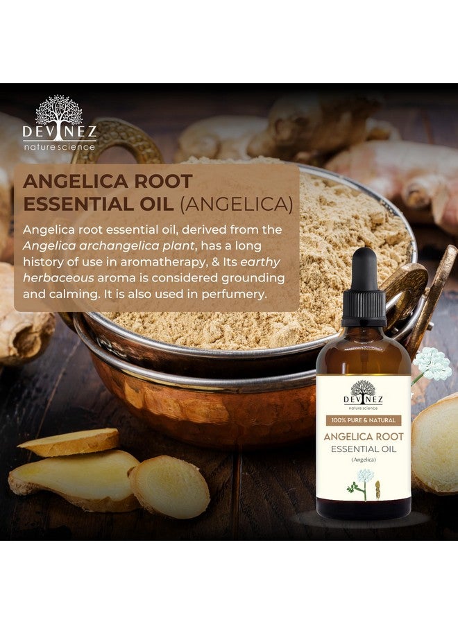 Devinez Premium Angelica Root Essential Oil - (50ml), Undiluted, in Amber Glass Bottle, for Skin Care, Acne, & Aromatherapy, coughs, cold, congestions - Image 2