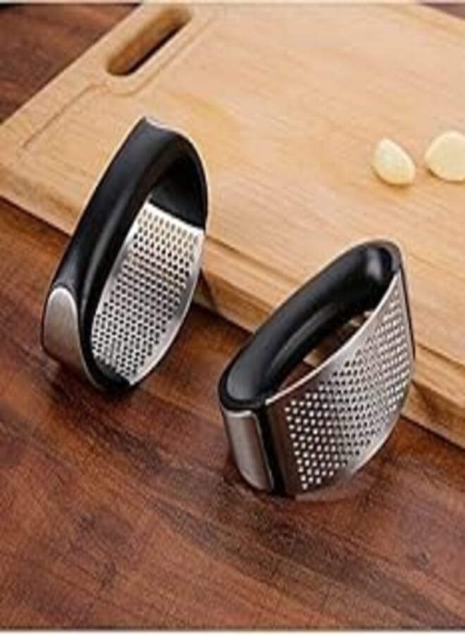 Heavy Duty Stainless Steel Garlic Squeezer - Manual Garlic Chopper Vegetable Fruit Chopper Kitchen Garlic Press, Now in Pegui Bell 