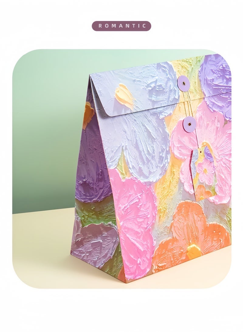 YUJA Oil Painting Style Gift Bag, Birthday Gift Box, Envelope Packaging Bag, Creative Paper Gift Bag, Holiday Gift Box, Gift Bag（24*20*11cm） - Image 3