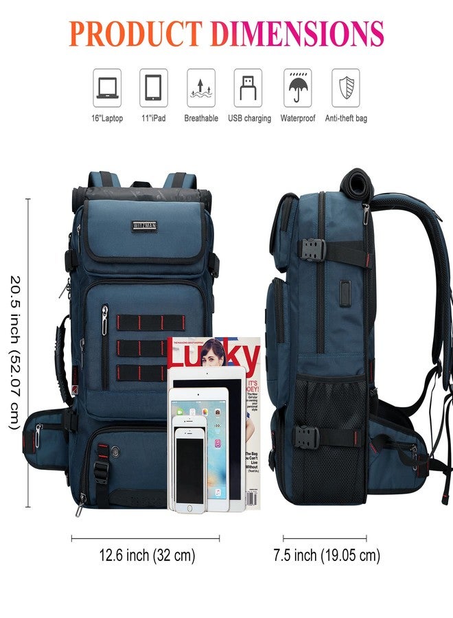 WITZMAN Carry on Travel Backpack for Men Airline Approved Convertible Nylon Duffle Backpack Luggage Bag, Blue, Travel Backpacks - Image 4