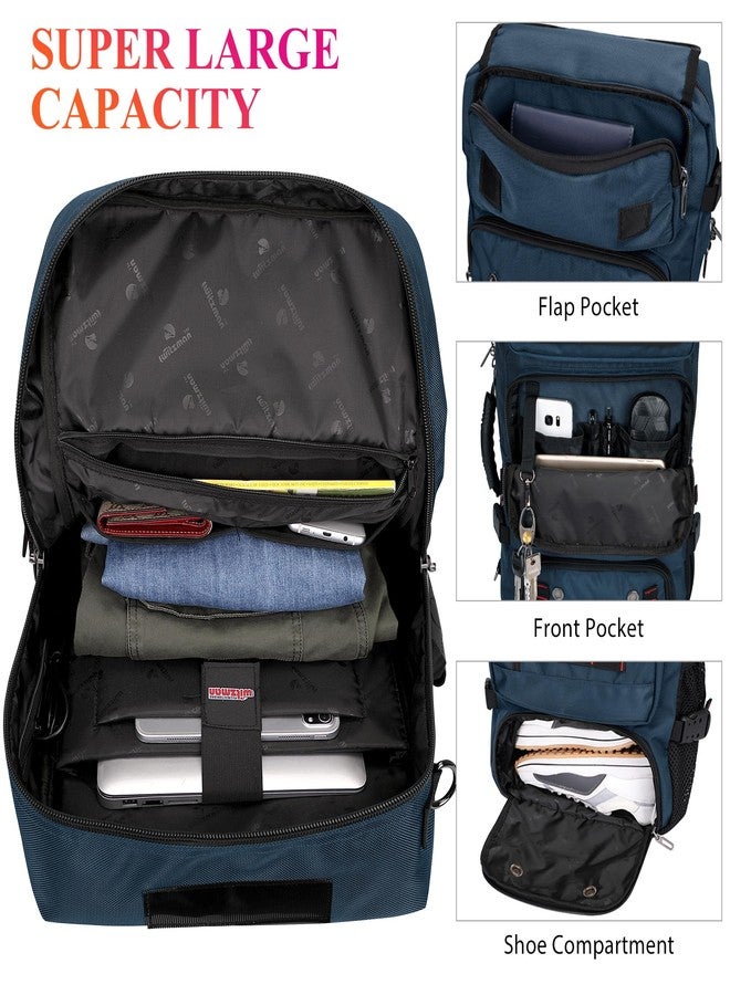 WITZMAN Carry on Travel Backpack for Men Airline Approved Convertible Nylon Duffle Backpack Luggage Bag, Blue, Travel Backpacks - Image 3