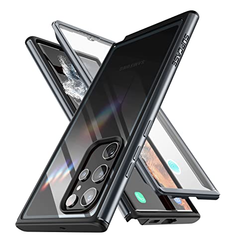SUPCASE for Samsung Galaxy S22 Ultra Case Unicorn Beetle Edge Pro Builtin Screen Protector MilitaryGrade Protection Slim Frame Clear Protective Phone Case for S22 Ultra 5G 2022 Black - Image 1