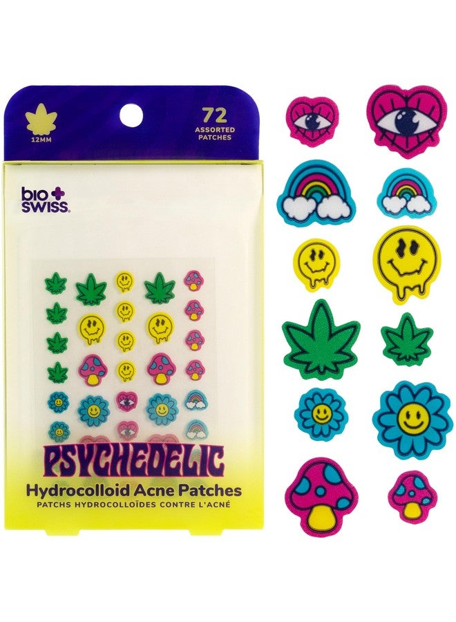 BioSwiss Pimple Patches, Psychedelic Shaped Acne Patch For Zits And Blemishes, Hydrocolloid Spot Stickers For Face And Skin, 72 Count