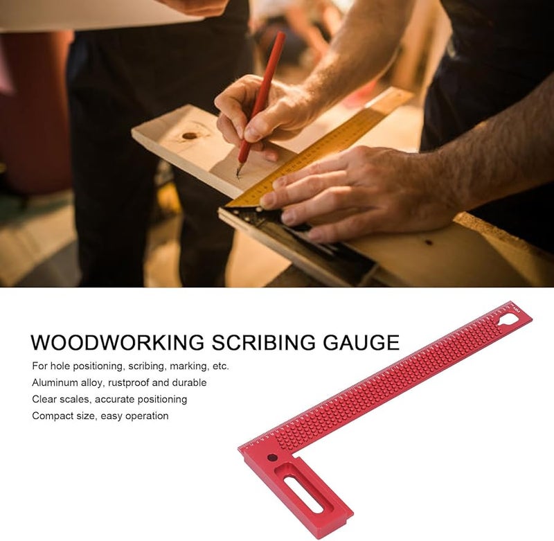 45 90 Degree Right Angle Scriber 300MM Woodworking Layout Positioning Marking Ruler - Image 4