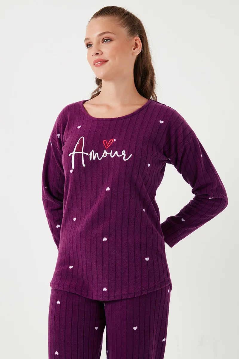 ليلا Standard Fit Crew Neck Pajama Set Women's Pajama Set 6093735