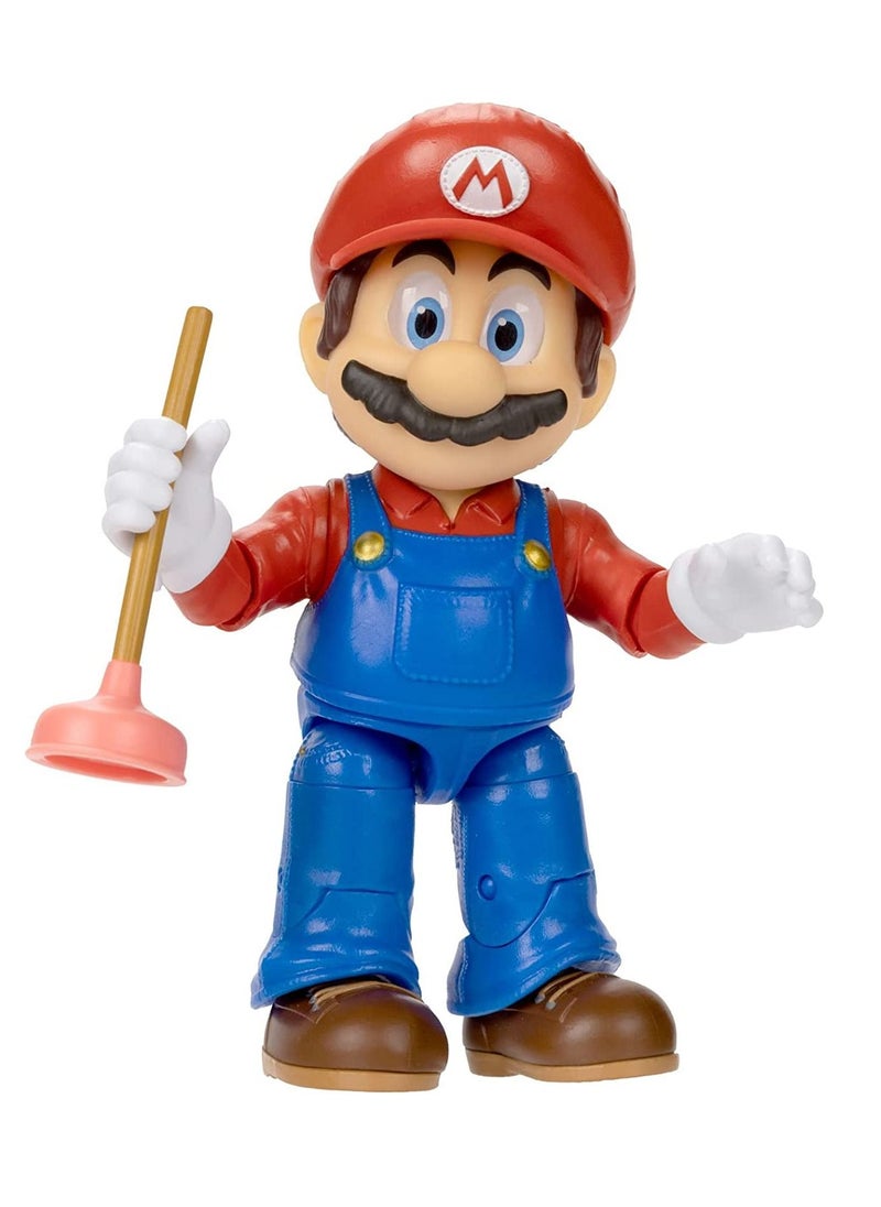Jakks The Super Mario Bros. Movie - Mario 5"Figure with Plunger Accessory  - Image 2