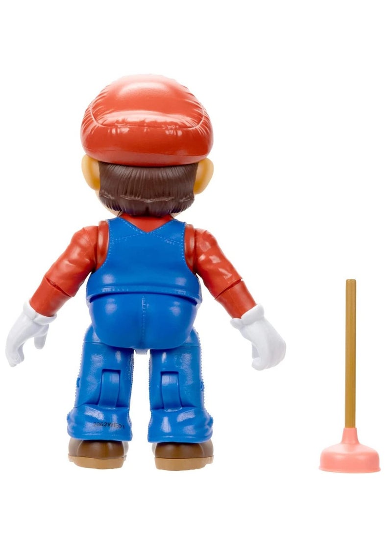 Jakks The Super Mario Bros. Movie - Mario 5"Figure with Plunger Accessory  - Image 4