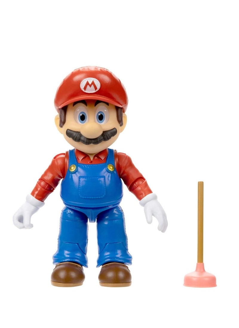Jakks The Super Mario Bros. Movie - Mario 5"Figure with Plunger Accessory  - Image 3