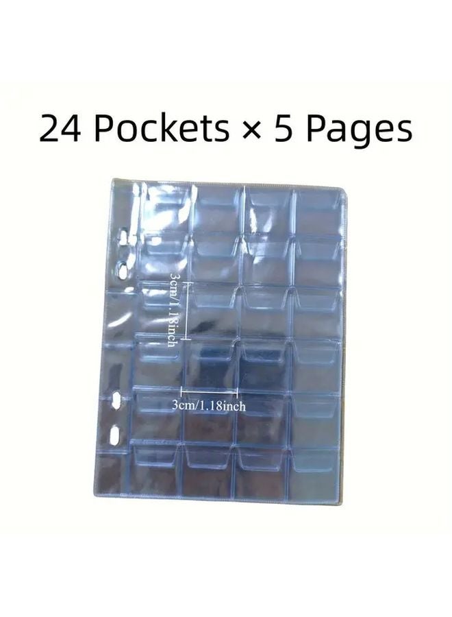 Large Capacity 504 Grid Coin Stamp Medal Collection Album with 24 Pocket Replacement Loose Leaf - Image 1