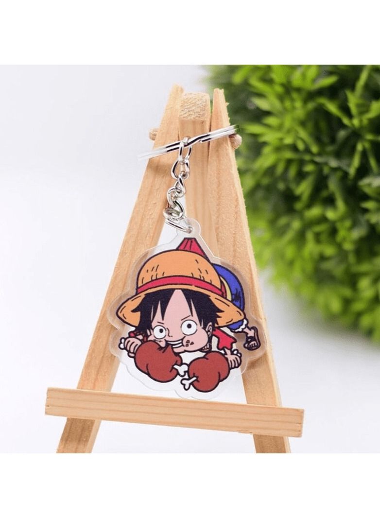 Japan Cartoon Anime ONE PIECE Keychain Acrylic Double Sided Transparent