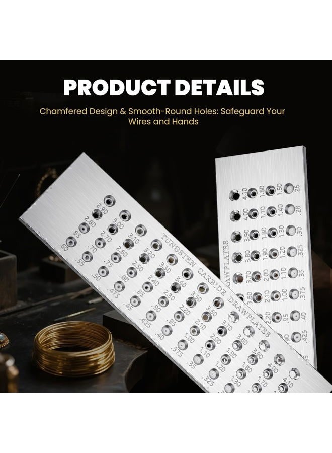 NEWTRY 0.26-4.0mm Class A Stainless Steel Wire Drawplate Drawing Plate Tungsten Carbide 52 Round Holes for Jewelry Making 0.26-4.0mm 0.26-4.0mm - Image 3