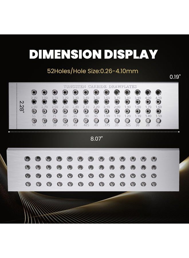 NEWTRY 0.26-4.0mm Class A Stainless Steel Wire Drawplate Drawing Plate Tungsten Carbide 52 Round Holes for Jewelry Making 0.26-4.0mm 0.26-4.0mm - Image 2