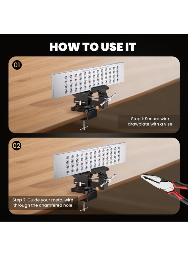 NEWTRY 0.26-4.0mm Class A Stainless Steel Wire Drawplate Drawing Plate Tungsten Carbide 52 Round Holes for Jewelry Making 0.26-4.0mm 0.26-4.0mm - Image 5