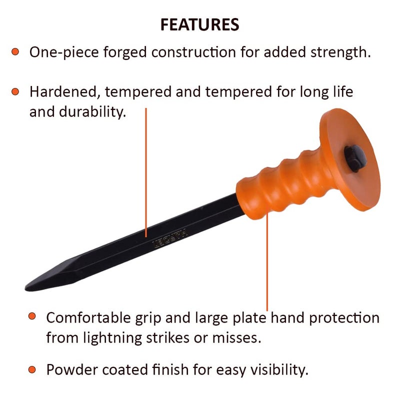 Harden 250mm Point Head Concrete Mason Cold Chisel OnePiece Forged and Heat Treated 610812 - Image 4