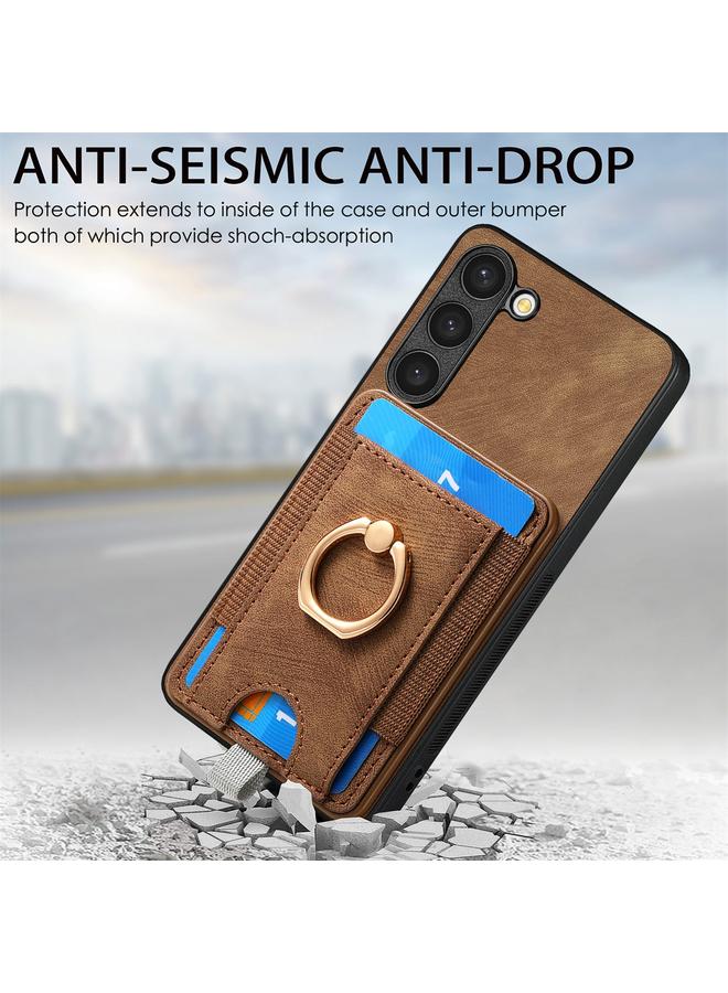 اس-توب جراب هاتف جلدي لهاتف Samsung Galaxy S24 Ultra 5G بتصميم كلاسيكي مع حقيبة بطاقات مغناطيسية قابلة للفصل - Image 5