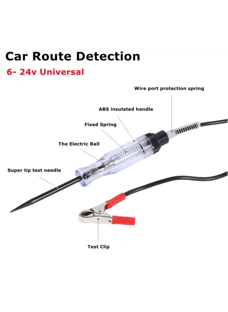 SUNSAR 2 Pcs 6-12-24V DC Car Circuit Tester Light, Automotive Electrical Volt Test Light/Long Probe for Wire/Fuse/Socket and More  - Image 2