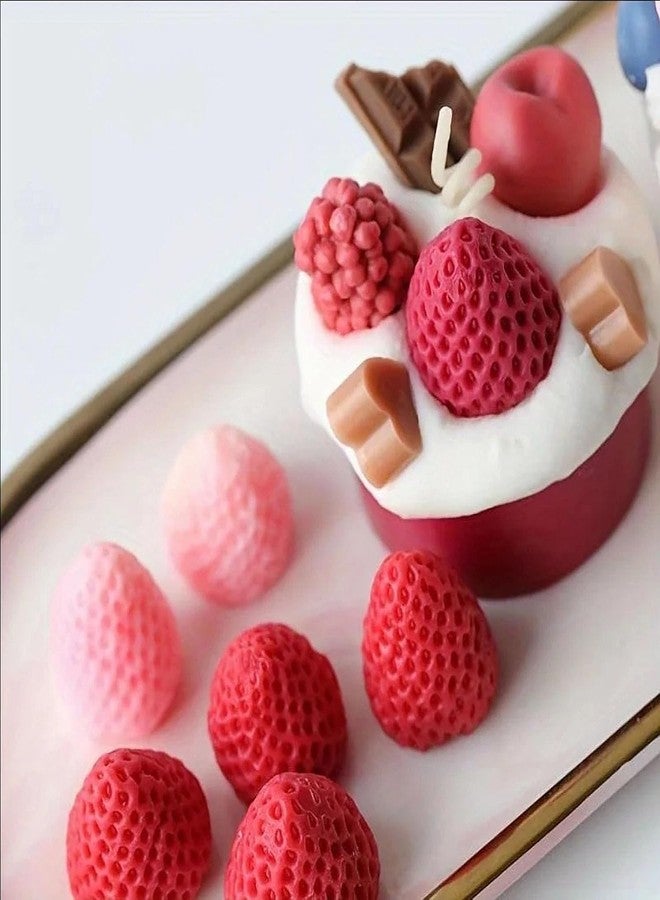 Skytail 2pc Strawberry Silicone Molds Fruit Candle Moulds for Candle Making Cake Fondant Decorating Chocolate Candy Food melts Dessert Pastry wax melts Polymer Clay Resin Soap Crafting Projects Clay Molds - Image 4