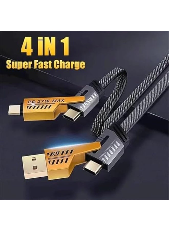 Hock Hook 4-in-1 Fast Charging Cable, 1m Multi-Function Fabric, 65W/27W - Image 4