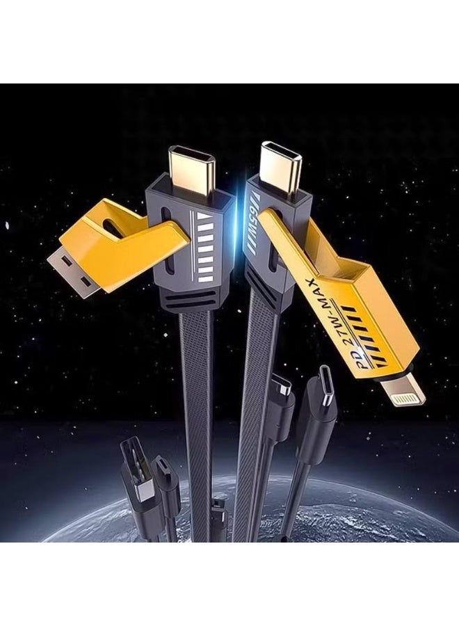 Hock Hook 4-in-1 Fast Charging Cable, 1m Multi-Function Fabric, 65W/27W - Image 5