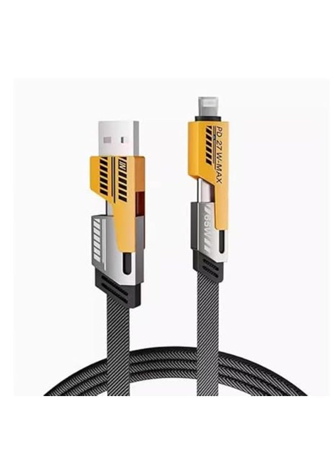 Hock Hook 4-in-1 Fast Charging Cable, 1m Multi-Function Fabric, 65W/27W - Image 3