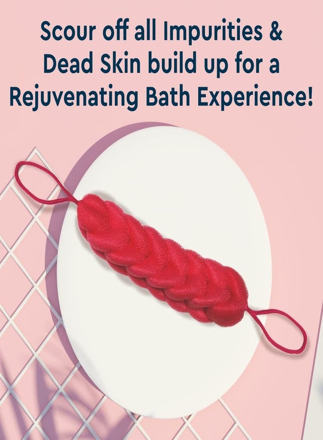 GUBB Back Scrubber For Bathing Exfoliating bath sponge shower pouf loofah back scrubber mesh strap skin washer with rope handles (Pack of 3) - Image 3