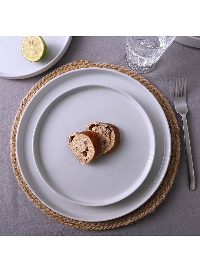 Famiware Nebula 12 Piece Dinnerware Set, Set for 4, Scratch Resistant, Microwave & Dishwasher Safe, Light Grey  - Image 3