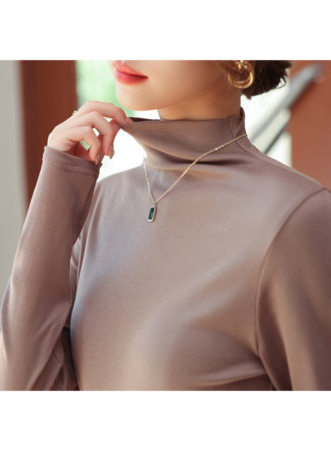 Half-turtleneck Modal Bottoming Shirt Women's Autumn New Arrival Black Stylike Inner Long-sleeved T-shirt Top Slim-fit All-match - Image 3