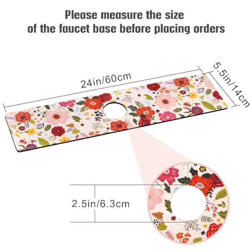 aquoechd Sink Faucet Absorbing Mat, 2 Pack Drying Mat Around Faucet Sink Splash Guard Behind Faucet Sinkmat For Kitchen Bathroom Island Rv 24 * 5.5 Inch (60 * 14 cm) - Image 2