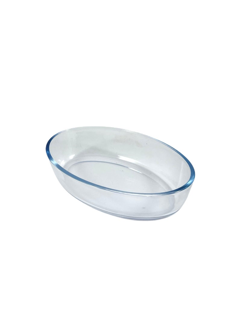 Homemaker Oval Glass Baking Dish, 0.7 Lt Capacity, 20.6X13.6 Cm Diameter, 4.8 Cm Height - Clear - Image 1