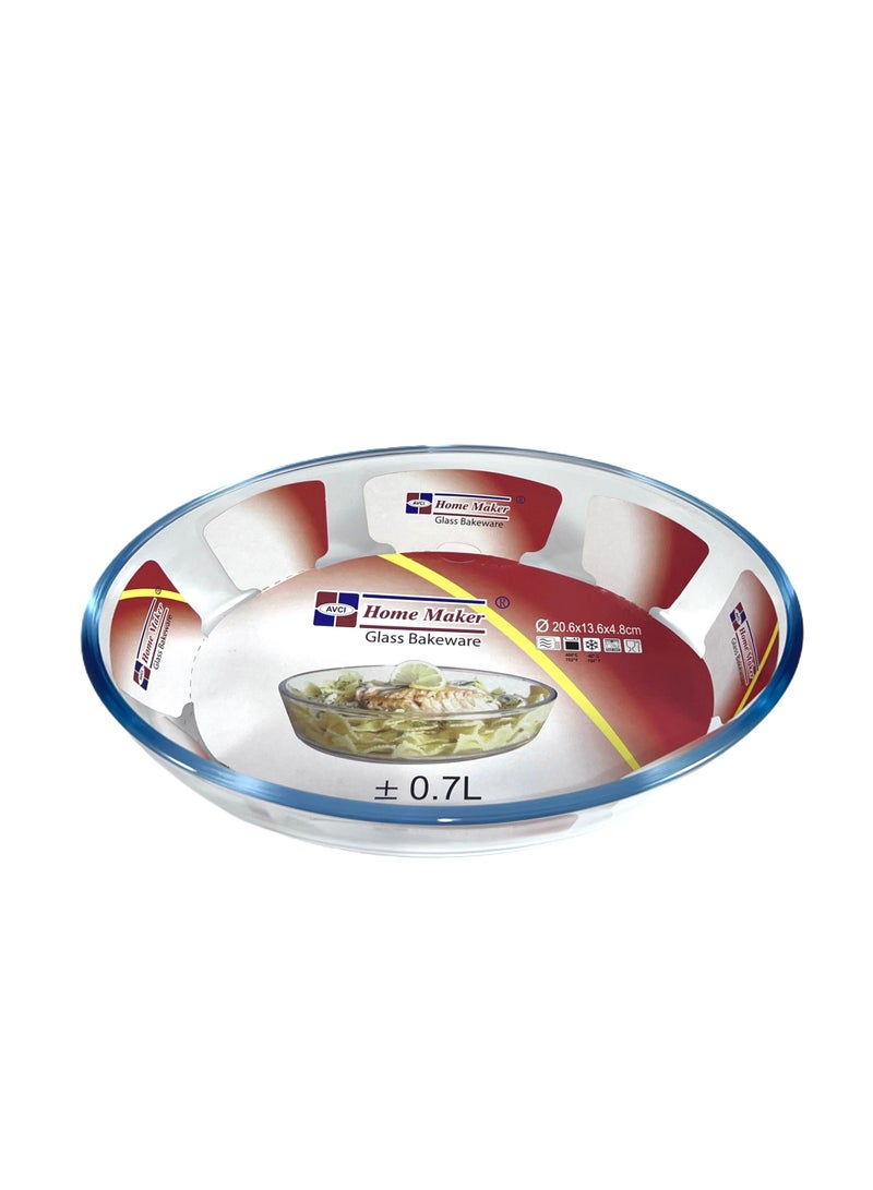 Homemaker Oval Glass Baking Dish, 0.7 Lt Capacity, 20.6X13.6 Cm Diameter, 4.8 Cm Height - Clear - Image 3