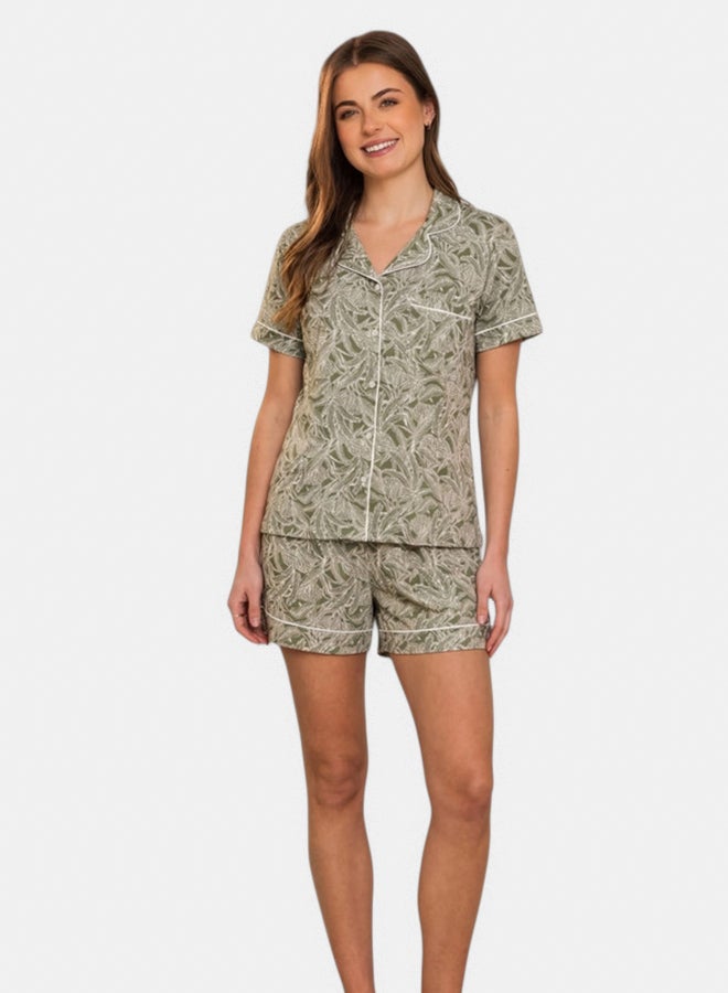 Familia Homewear Olive Leaf Pajama Shorts - Image 1