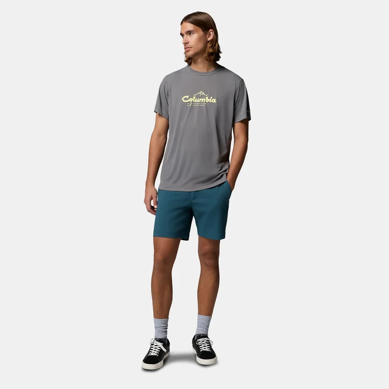 Columbia Grey Men's Zero Rules Light Technical Hiking T-Shirt for Men | Best Price UAE