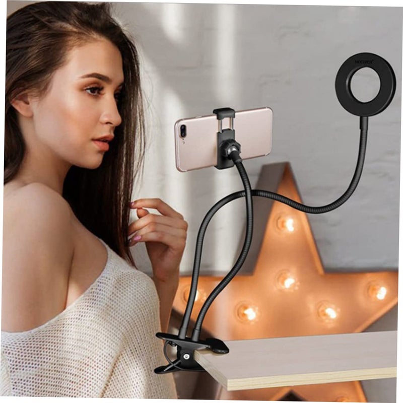 Veemoon Adjustable Phone Holder with Dimmable Ring Light for Live Stream Photography Video Lighting - Image 4