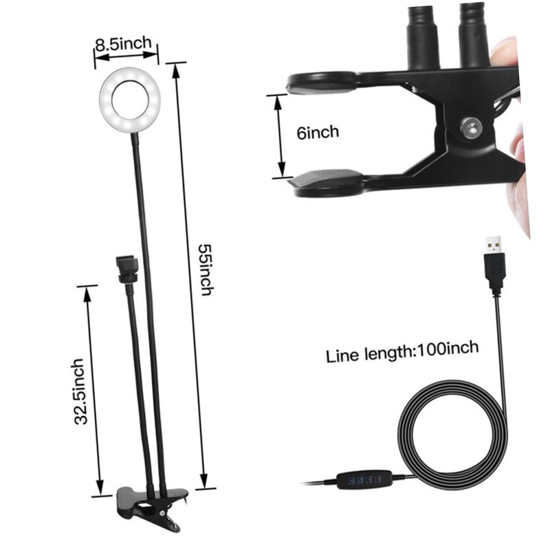 Veemoon Adjustable Phone Holder with Dimmable Ring Light for Live Stream Photography Video Lighting - Image 3