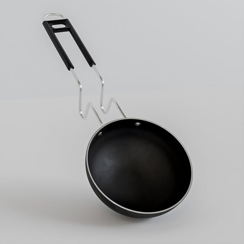 Add2Cart Pre-Seasoned Tadka Pan, Compatible with Gas | Toxin-Free, Chemical Coating-Free, 100% Pure (Black Stainless Steel, 500ML) - Image 3