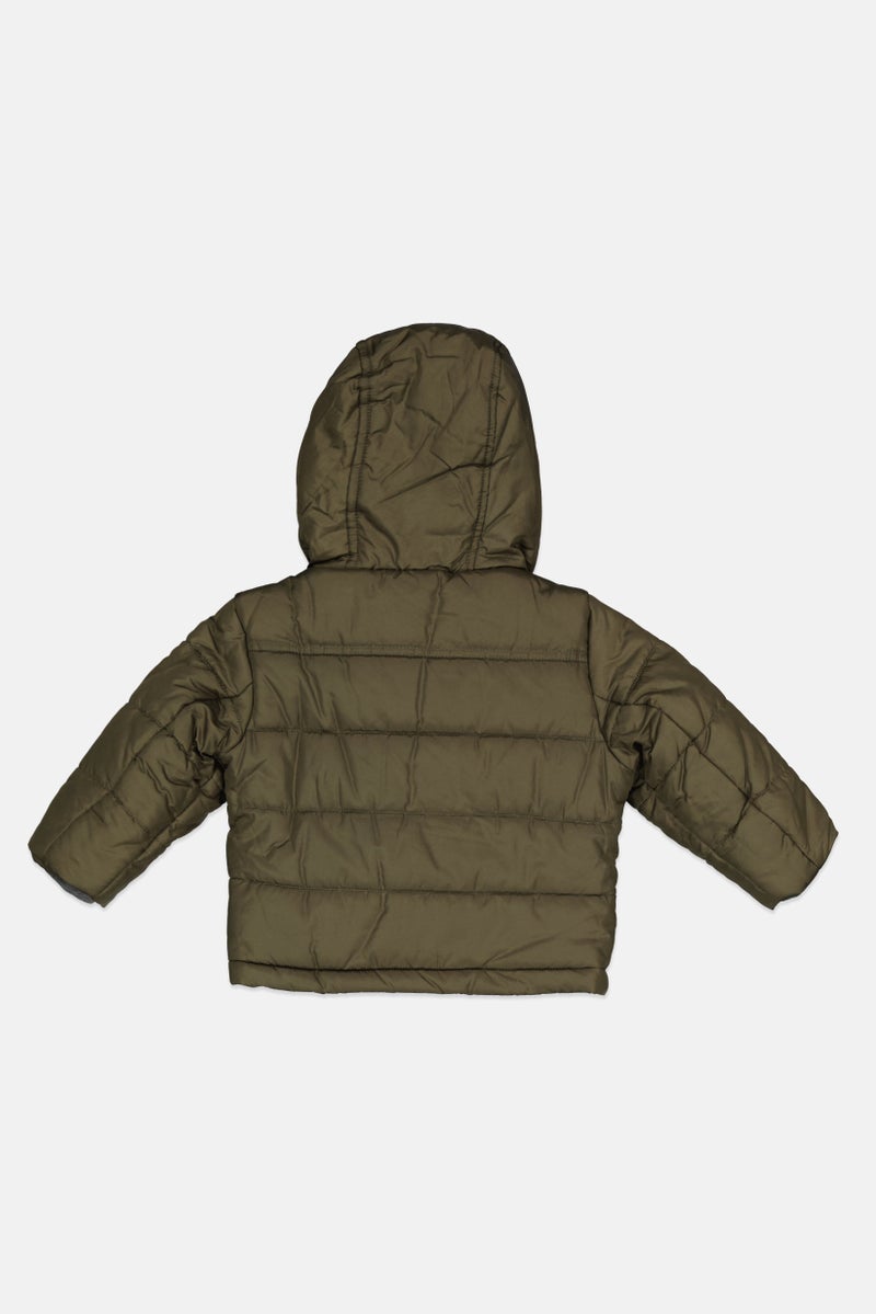 Rothschild Toddlers Boy Solid Puffer Jackets, Olive - Image 2