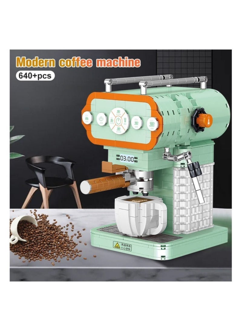 Coffee Machine Building Block Set (640 Pcs) - New Home Appliance Series, Macaron Color Style, for Cafes, Modern Restaurants, Family, etc.  - Image 5