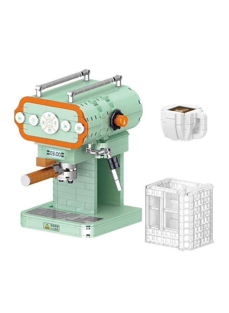 Coffee Machine Building Block Set (640 Pcs) - New Home Appliance Series, Macaron Color Style, for Cafes, Modern Restaurants, Family, etc.  - Image 1